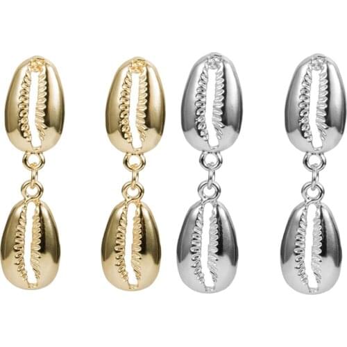 2 Pairs Bohemian Natural Shell Drop Earrings Shell Dangle Earrings Summer Ear