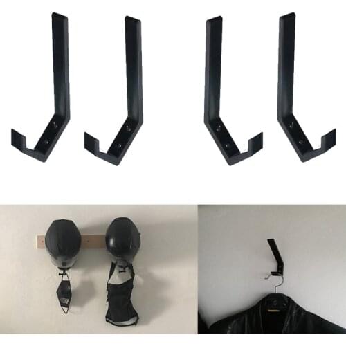 4Pieces Wall-mounted Motorbike Helmet Holder Hook Coat Hook Display Rack