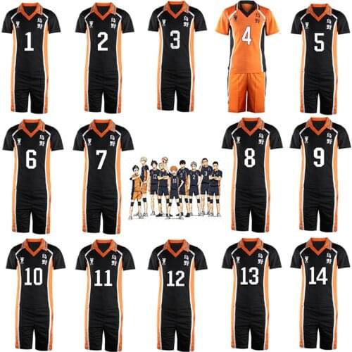 Hot Haikyuu Cosplay Karasuno Costume Outfit High School Volleyball Club Hinata Shoyo Men Sportswear Jersey Uniform set S-3XL