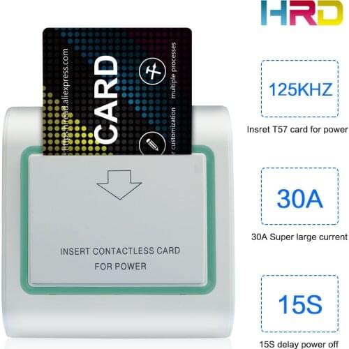 With green frame hotel energy saving switch insert card to taking power with 15s delay t57 electronic induction card switch