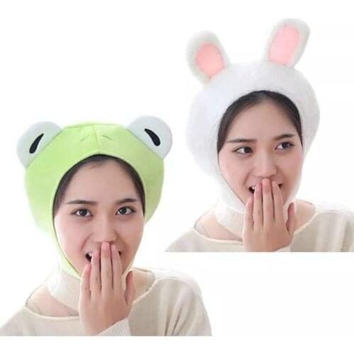 Women Girls Cute Rabbit Frog Animal Earflap Hat Winter Warm Plush Cap Costume Party Supplies Photo Props