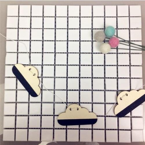 Nordic Cloud Wood Chips DIY Hanging Curtains Wall Decorations Kids Room DIY Pull Flower/Banner Christmas Gifts Ornament