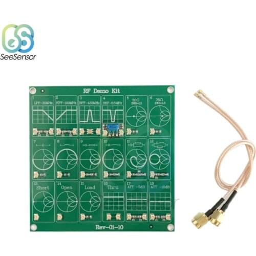 RF Test board Vector Network Test Filter / Attenuator RF Demo Kit For NanoVNA-F with 2 Cables