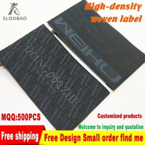 FreeShippingMadeBackgroundPatternClothingHigh-densityComputerWovenLabelsWithBrandLogoHotMeltGlueHeatingAdhesiveTagsMQQ500pcs