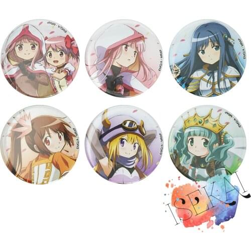 Magia Record Game Madoka Magica Anime Badge Kaname Madoka Felicia Yachiyo Tsuruno Sana Metal Badge Brooch Pins
