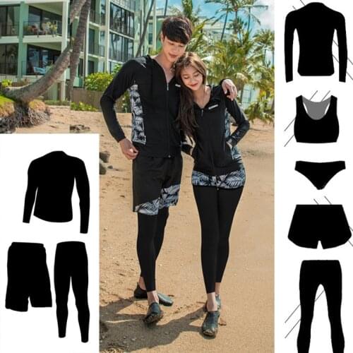 Womens Long Sleeve Zip Rashguard Hoodie Swimsuit Surfing Bathing Suit 5pcs Sport Fitness Yoga Jogger Athletic Tracksuit Men