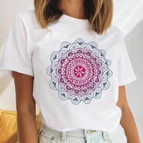 Women Vintage Flower Clothing New Trend 2021 Fashion Female Clothes Tees Tshirt Cartoon Tops Print Ladies Graphic T-Shirt