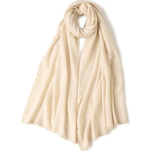 Real Pure 100% Cashmere scarf women 2021 autumn winter cashmere knitted t shawl soft waxy Stoles Pure Scarf Pashmina