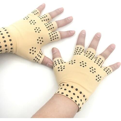 1 Pair Magnetic Therapy Arthritis Gloves Adult Rheumatoid Pain Relief Compression Hand Glove Wrist Brace Support Massage Glove
