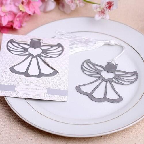200pcs Wedding Favors gifts Blessing Angel stainless steel Bookmarks Giveaway Presents for Baby Shower + DHL Free Shipping