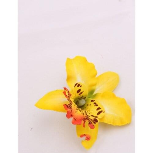 30pcs 7cm Artificial Thai Orchid Phalaenopsis Silk Flowers Heads for Hair clip wedding decoration Floral