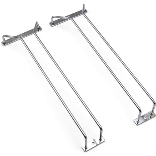 40cm 60cm Silver Metal Stemware Hanger Wine Glass Rack One Row Single Under Cabinet Cup Holder Restaurant Bar Kitchen Utensils