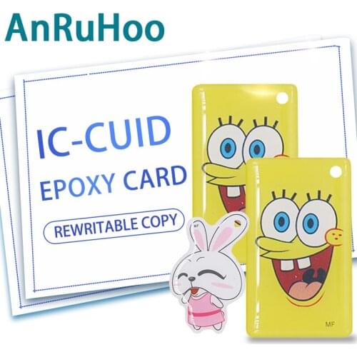5pcs Cuid Rewriteable Smart Key Nfc Chip Copier Badge 13.56mhz Duplicator Copy Token Rfid Clone Changeable Epoxy Card