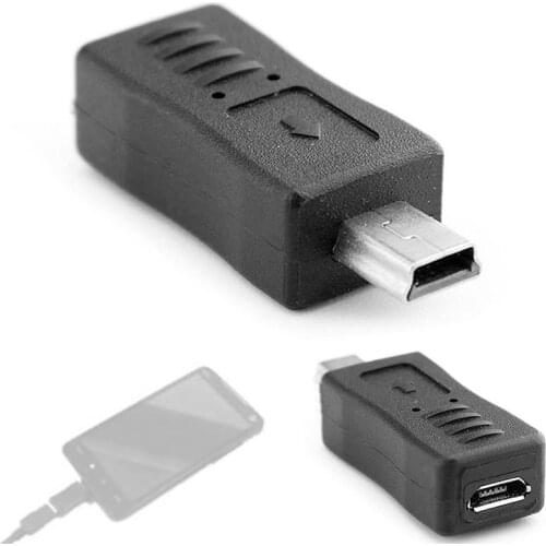 High Quality 1Pc Micro USB Female to Mini USB Male Adapter Charger Adaptor Converter Black Wholesale Cheaper