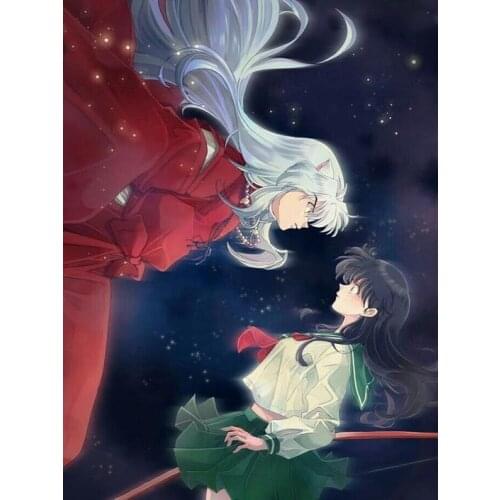 5D Diy Diamond Painting Japanese Anime Inuyasha Diamond Cross Stitch Full round square drill Embroidery Rhinestone Mosaic Crafts