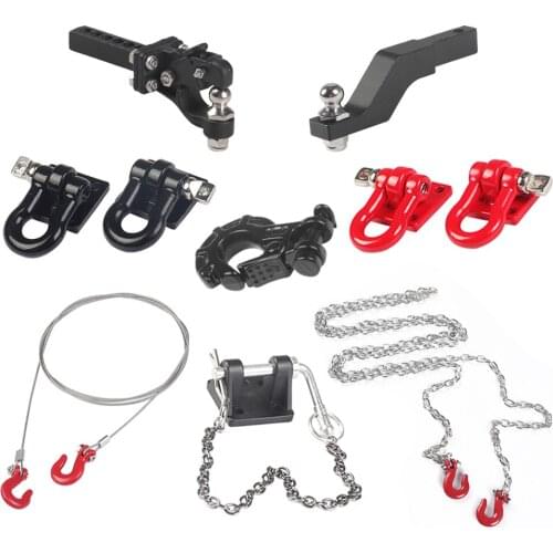 Accesorios de báscula 1/10 gancho de remolque de Metal cadena de remolque grillete para coche de orugas RC Axial SCX10 Traxxas T
