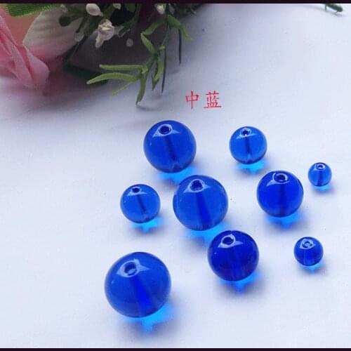 Free shipping 500g/lot 8mm-16mm middle blue crystal beads scattered bead curtain glass bead diy manual weaving beads