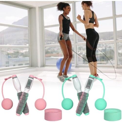 Ropeless Skipping Rope With Digital Counter Weighted Jumping Rope Cordless Jump Rope For Kids Adults Portable Fitness Equipment