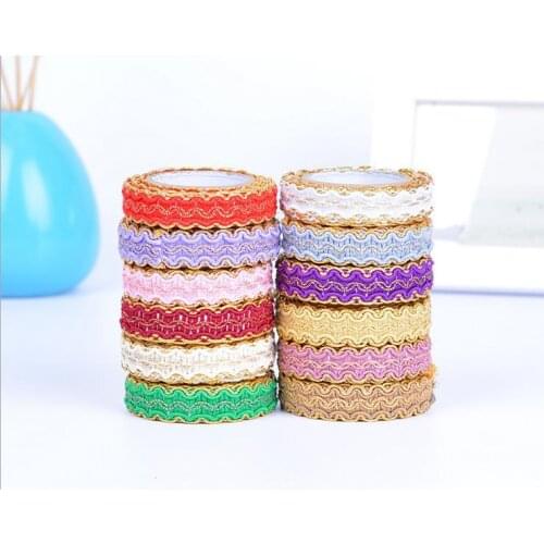 2 Pcs Children Kids Handmade Cute Colorful Decor Lace Flower Cloth Tape for Scrapbook Photos Frame Decor Props Photo Album