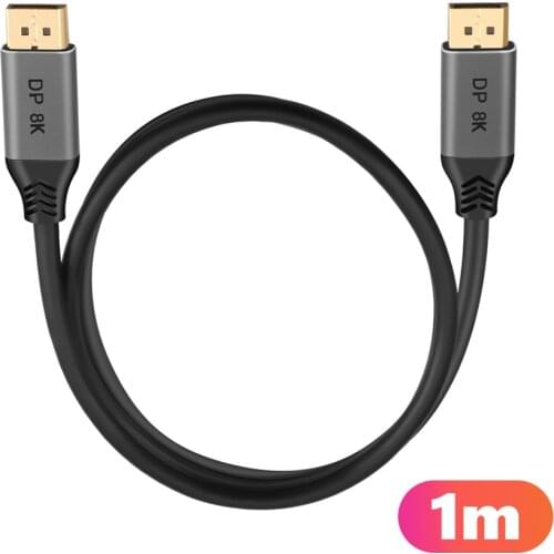 DP 1.4 Male to Male Cord 8K 60Hz 4K 144Hz 3D HDR Extension Cable DP to DP for Gaming Monitor TV PC Laptop Projector