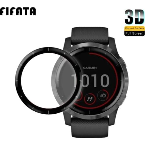 FIFATA 2 Pcs Screen Protector For Garmin Vivoactive 4S / 4 Watch 3D Curved Edge Protective Film For Garmin Active S (Not Glass)