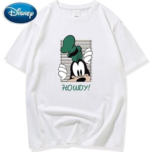 Disney T-Shirt Fashion Goofy Dippy Dawg Cartoon Print O-Neck Tee Chic Couples Unisex Women Short Sleeve Casual Tops