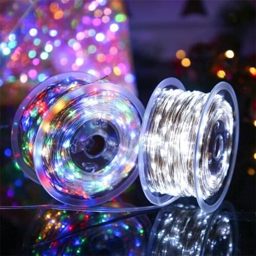 20/50/100M LED Fairy Garland Outdoor Waterproof String Lights EU Plug Eight Modes Fairy Lights Christmas Wedding Party Decor DIY