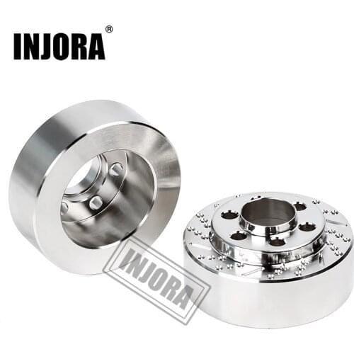 INJORA 2PCS Brass Silver Anodized Brake Disc Weights for 1.9 2.2 inch Wheel TRX4 TRX6 Axial SCX10 90046 AXI03007