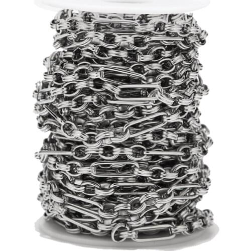 6MM width Stainless Steel Cable Chain Spool Link in Bulk for Necklace Jewelry Accessories DIY Making