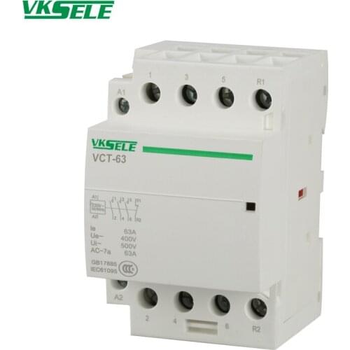 Electrical AC Household VCT-63A 4 NO 63A Single Pole Contactor