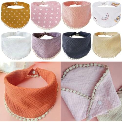 KLV Cotton Gauze Baby Bibs Adjustable Triangle Newborns Saliva Towel Toddler Baby Boys Bib Burp Cloth Scarf Baby Shower Gifts