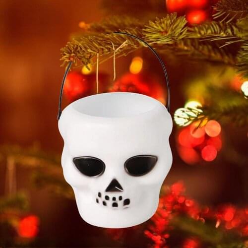 6pcs Mini Halloween Candy Bucket Pot Witch Skeleton Cauldron Jar Cauldron Skull Ghost Candy Holder Trick Or Treat Pail HOT SALE