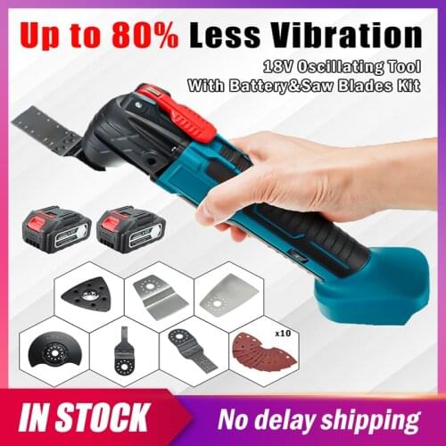 18V cordless Multi Function tool Electric Saw Multi Purpose Renovation Power Tools Oscillating Multi Tools with 2pcs battery