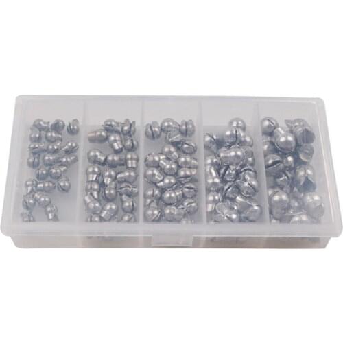 100pcs Open Bite Lead Set 0.5-2.0g Bare Fishing-clip Drop Biting Round Plumb Bob Auxiliary Fishing Tackle Gear