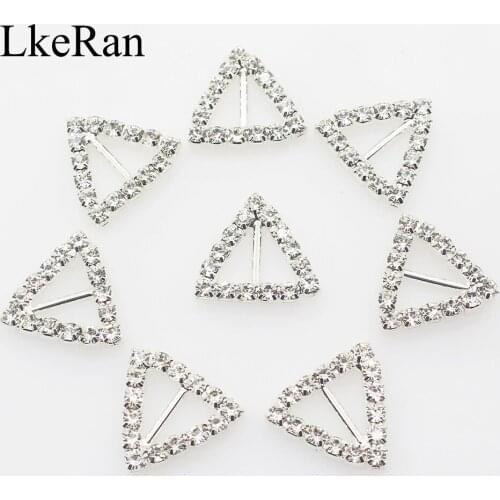 New 10Pcs/lot Mini Triangle-shape Rhinestone Buckles DIY Hair Accessories Wedding Invitation card Decoration Free Shipping