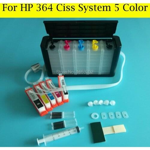 NEW!! 5 Color Continuous Ink Supply System For HP 364 Ciss C410 C410A C410B 7510 C309G C309A C309N C310A Printer With ARC Chip