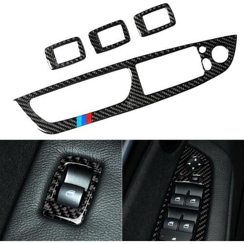 Carbon Fiber Steering Wheel Buttons Panel Cover for BMW Car Auto Shift Lever Decal Sticker Trim For BMW X5 E70 X6 E71 Interior