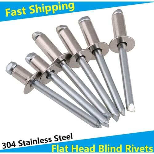Stainless Steel Flat Countersink Head Pop Open Pull Blind Rivets Bolt Dropper Self-plugging Rivet Decoration Nail Blindniete