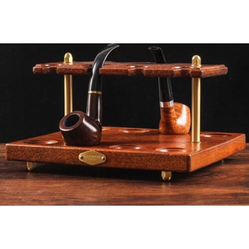 Holds 8 Pipe Wooden Tobacco Pipe Stand Rack Display Holder Smoking Pipes Desktop Tabletop Holder Hand Carved Pipe Accessories