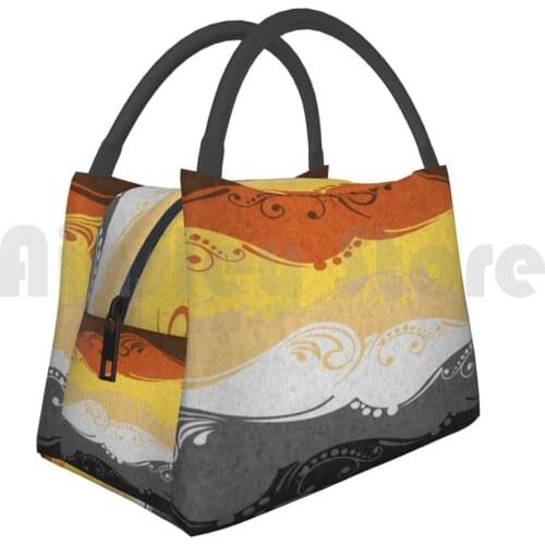Portable Insulation Bag Bear Ornamental Flag Bear Pride Flag Swirl Ornamental Swoop Bear Bear Pride