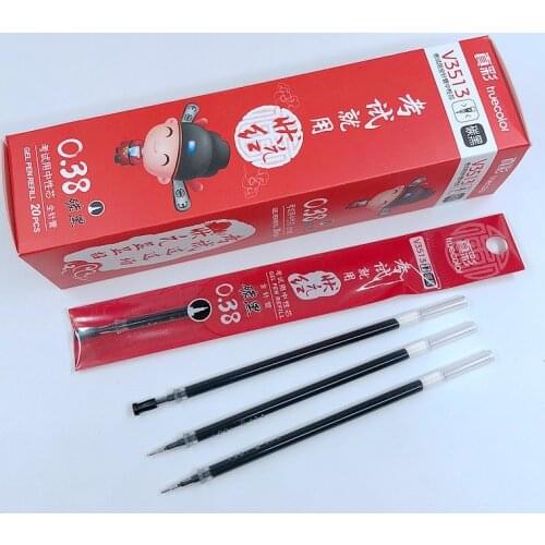 TrueColor Needle Nib 0.38mm Point Gel Pen Refill Black Ink Color Office Stationery Korean School Writing Supplies V3513