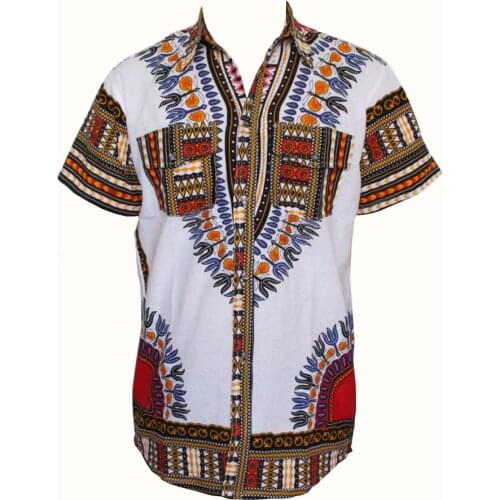 2016 Short Sleeve New Design African Traditional Print 100% Cotton Dashiki for Unisex African Pocket Men Dashiki Shirt