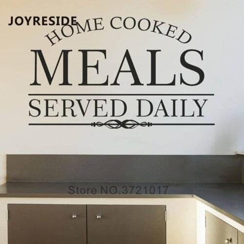 JOYRESIDE Meal Served Daily Wall Stickers Home Kitchen Wall Decor Vinyl Decoration Meals Words Kitchen Modern Wall Decals WM120