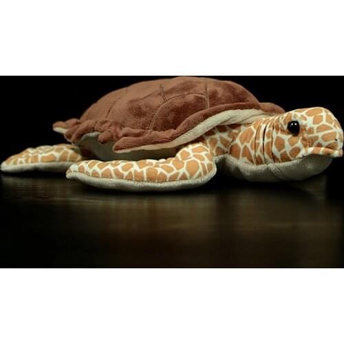 Super Soft Hawkbillturtle Real Life Eretmochelys imbricata Plush Toy Lifelike Sea Life Animal Tortoise Model Doll For Kids Gift