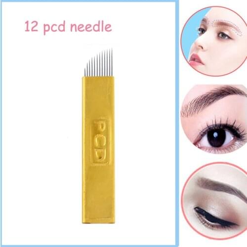 Permanent Makeup Needles 12 pcd Tattoo Blade Eyebrow Tattoo Microblading Needle For 3D Embroidery Manual Tattoo Pen Machine
