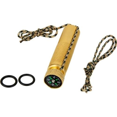 SOLID BRASS WATERPROOF MATCH CONTAINER CASE HOLDER CASE SURVIVAL