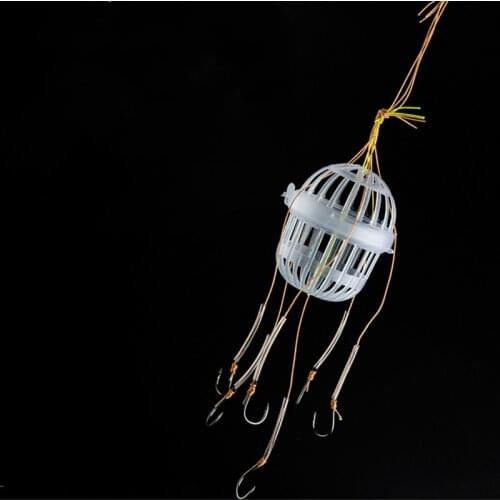 Explosion Fishing Hooks with Six Strong Carbon Spherical Sea Box Steel Fishing Basket Feeder Jig Head Hot Outdoor Baits Cage