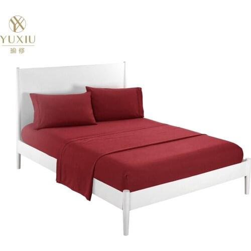 Yuxiu Bedspread Coverlet sets flat fitted sheets pillowcases Plain solid brushed Twin Full Queen King bedding set bed linens