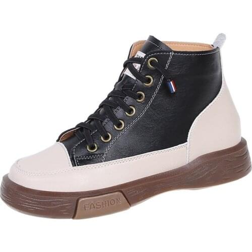 Casual Sneakers for Womens Leather Shoes Woman Fashion 2021 Trend Chunky Sneakers Womens Flat Shoes Platform