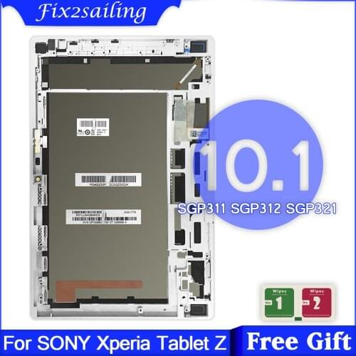 For Sony Xperia Tablet Z 10.1 SGP311 SGP312 SGP321 LCD Display Touch Screen Panel Sensor Assembly With Frame Black / White